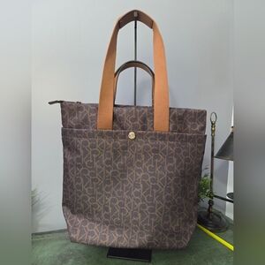 Calvin Klein Brown Monogram Tote Bag